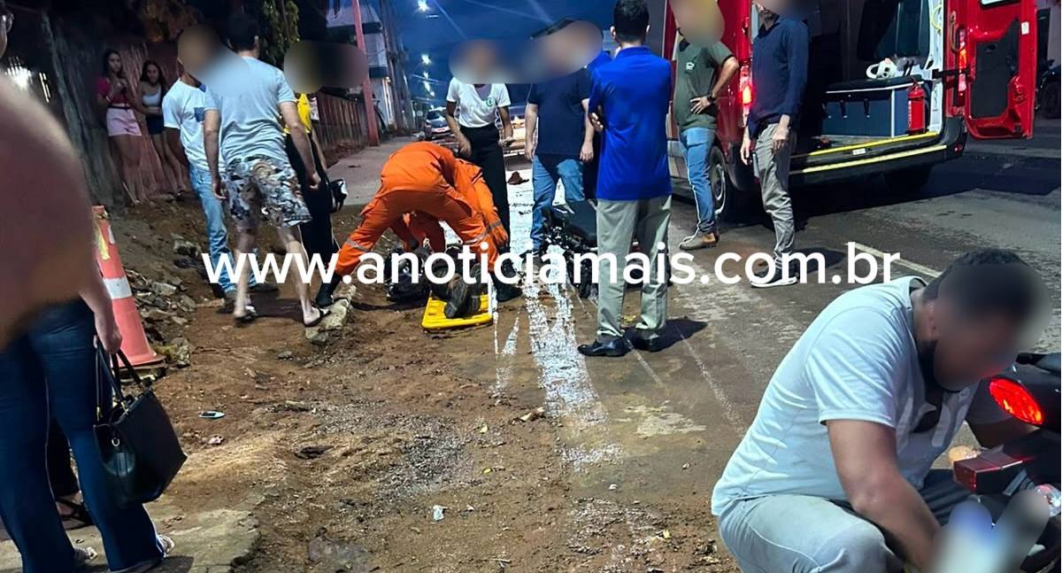 Acidente entre moto e picape deixa ferido em RO