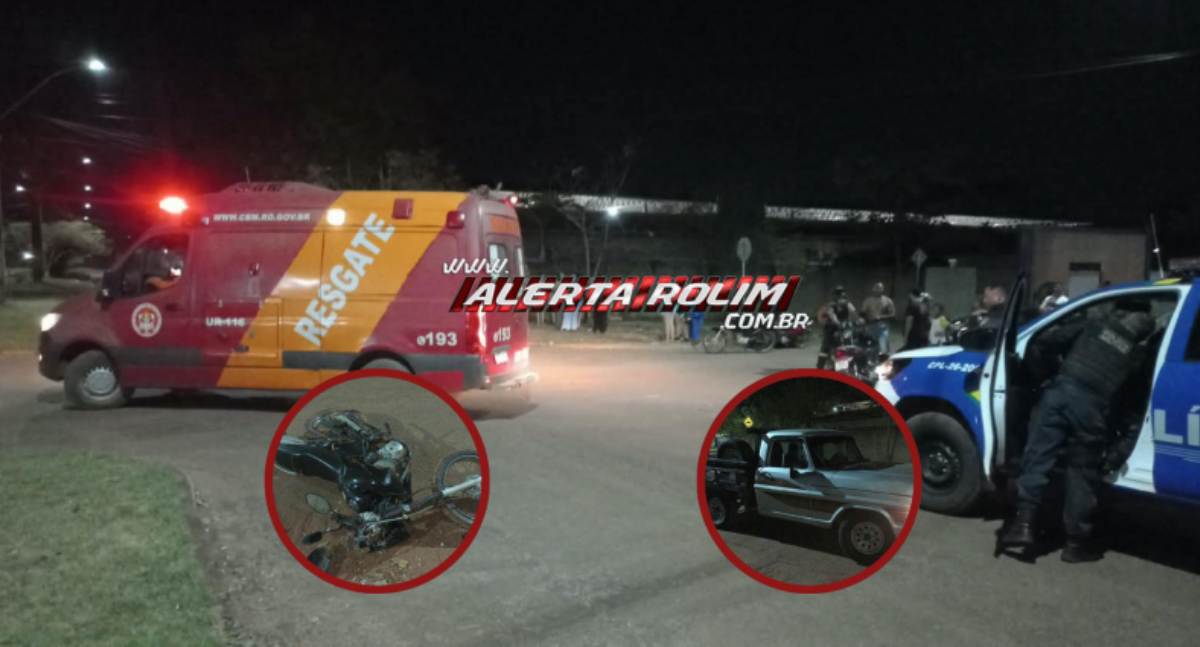 Acidente entre motocicleta e caminhonete deixa duas pessoas gravemente feridas em RO