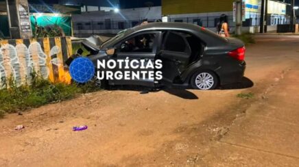 Acidente na Rua da Beira deixa três pessoas feridas após colisão contra barreira de concreto em Porto Velho