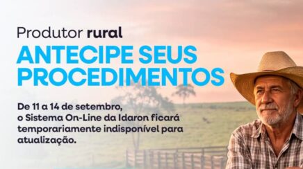 Agência Idaron suspende sistema online temporariamente para atualização em setembro