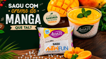 Sagu com creme de manga é dica da Amazô para um doce tropical e refrescante