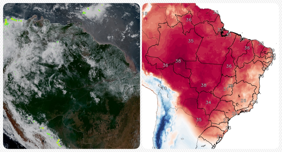 GOES-19 indica possibilidade de pancadas isoladas em Rondônia durante a tarde