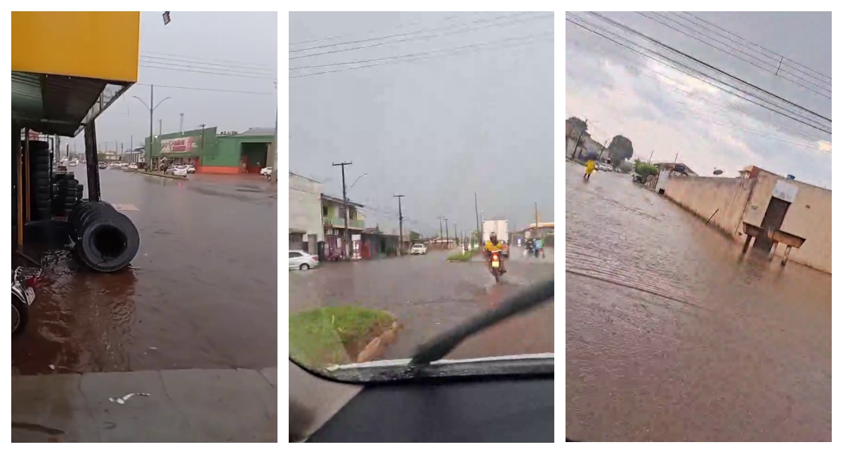 Chuva transforma ruas de Porto Velho em verdadeiros rios