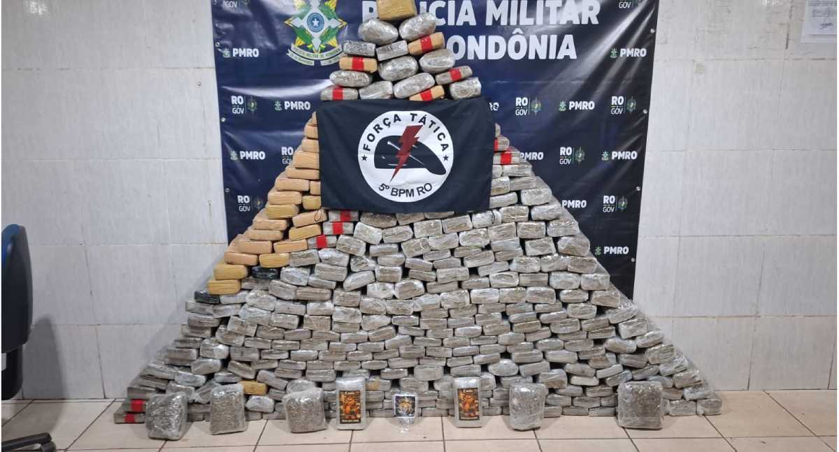 Força Tática do 5º BPM apreende 350 quilos de drogas em caminhão em Porto Velho