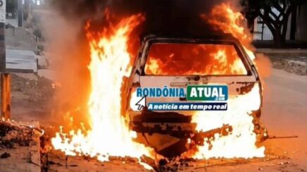 Incêndio de grandes proporções destrói automóvel na Rua K-1 em RO