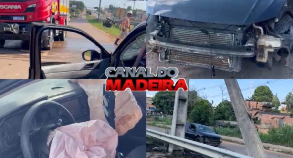 Polo bate em poste na Rua da Beira e motorista foge antes da chegada da PRF
