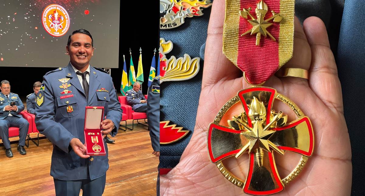Sargento do Corpo de Bombeiros recebe Medalha Cruz de Bravura por salvamento em Porto Velho