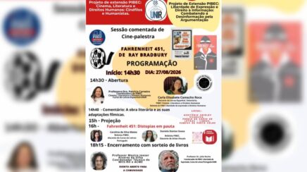 UNIR promove cine-palestra sobre “Fahrenheit 451” e debate liberdade de expressão e direitos humanos