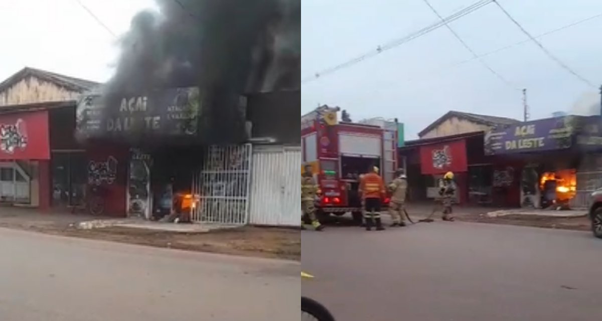 Incêndio destrói loja de açaí na Zona Leste de Porto Velho