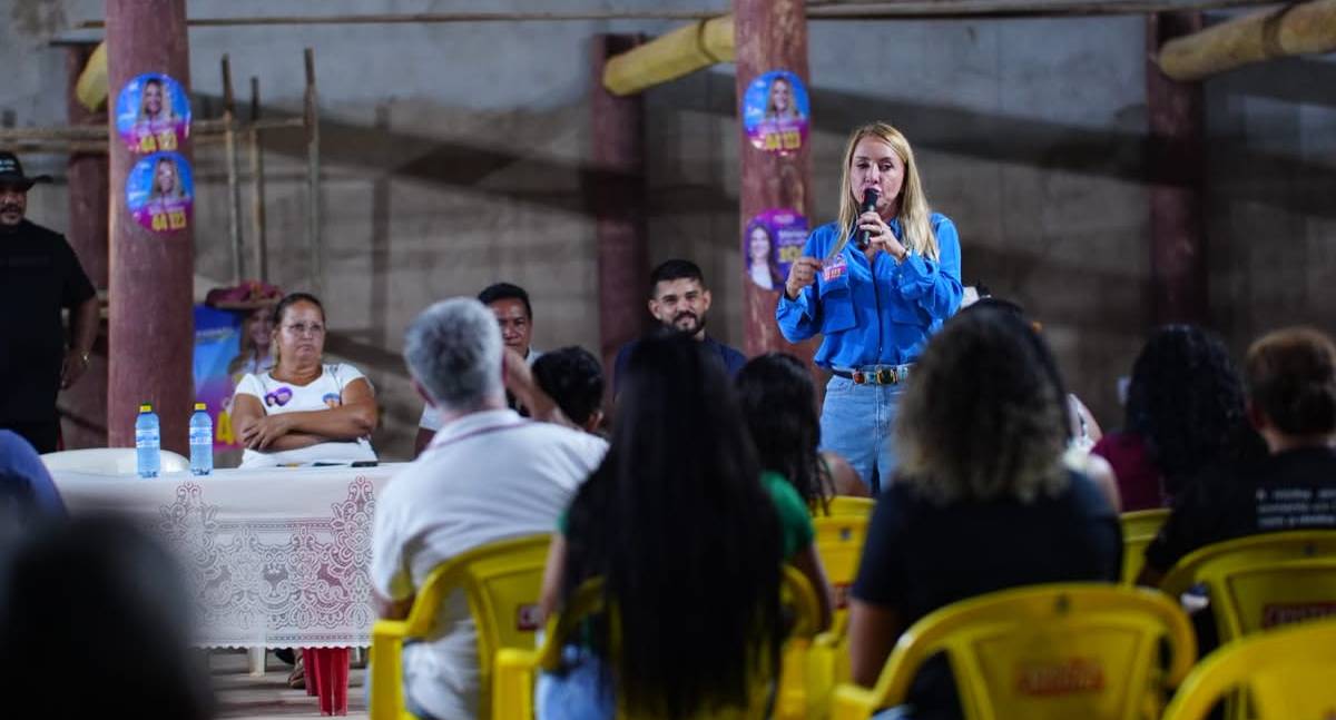 Ieda Chaves durante agenda de campanha na região da Ponta do Abunã, em Porto Velho.