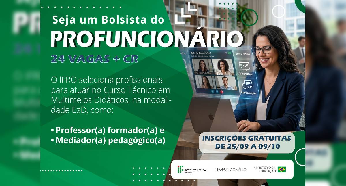 IFRO abre seleção para bolsistas do Profuncionário