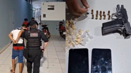 Trio é detido com pistola, munições e drogas em Porto Velho