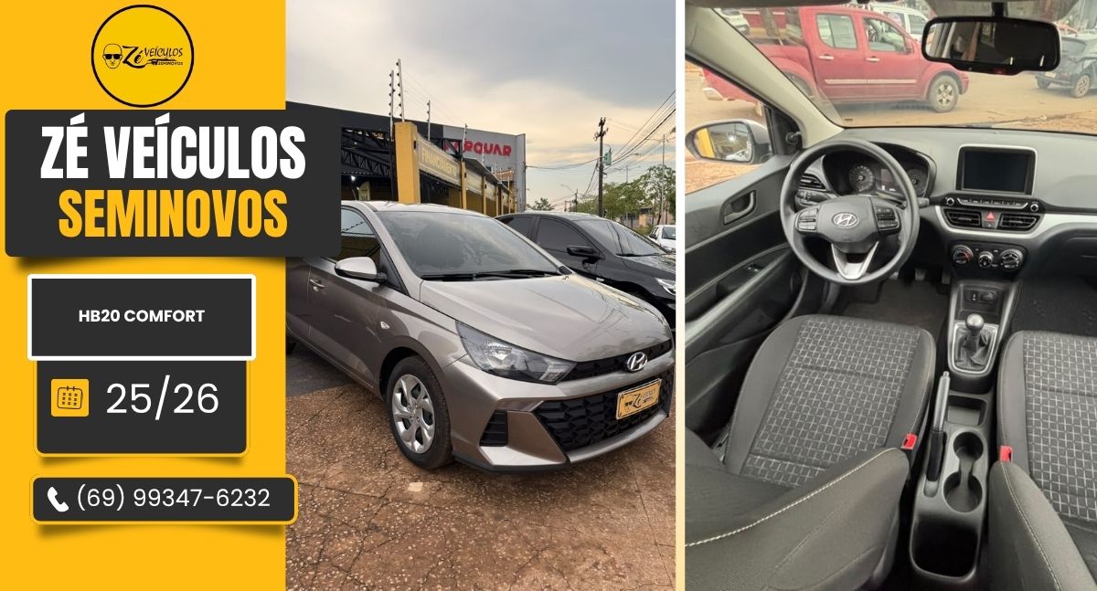 Hyundai HB20 Comfort 2025 Com Apenas 12 Mil Km na Zé Veículos