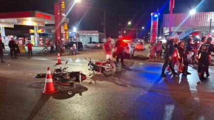 Acidente entre duas motos deixa três pessoas feridas na zona Leste de Porto Velho