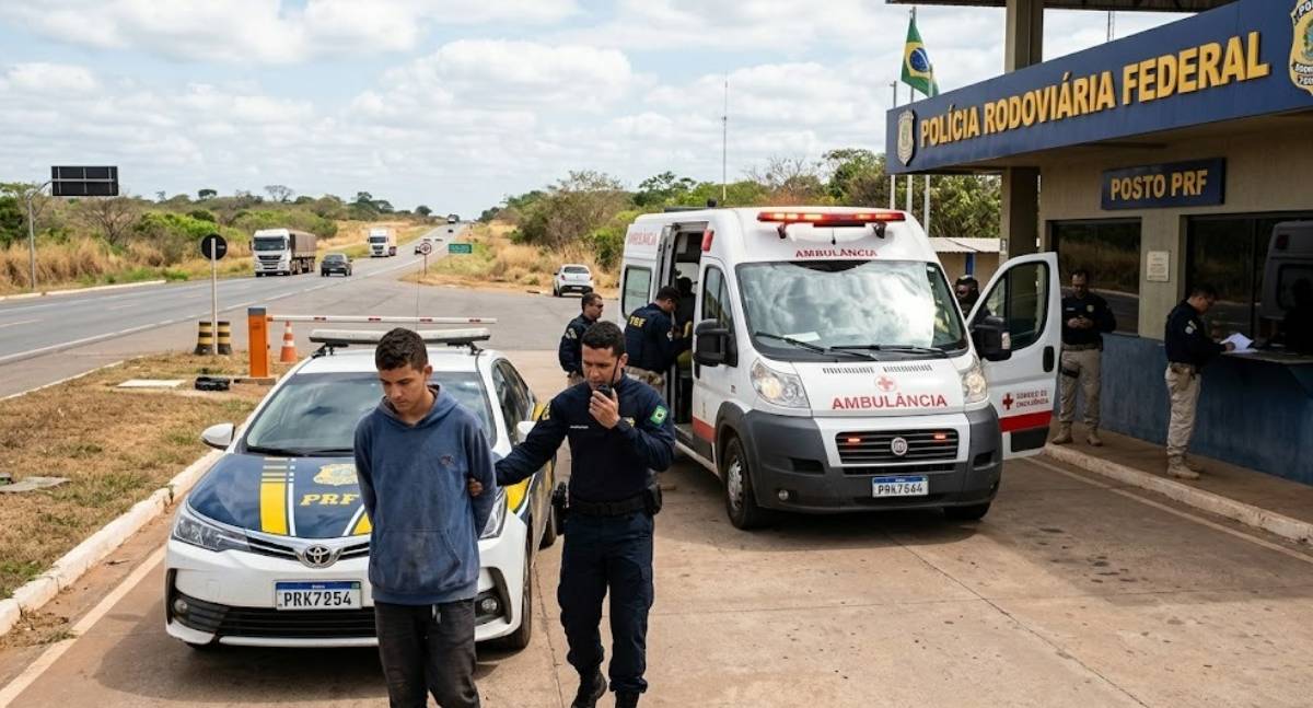 Adolescente de 15 anos é apreendido após furtar ambulância e dirigir em zigue-zague na BR-364