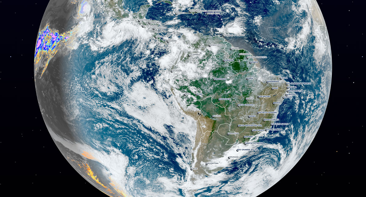 Rondônia tem nebulosidade espalhada e possibilidade de pancadas de chuva, aponta imagem do GOES-16