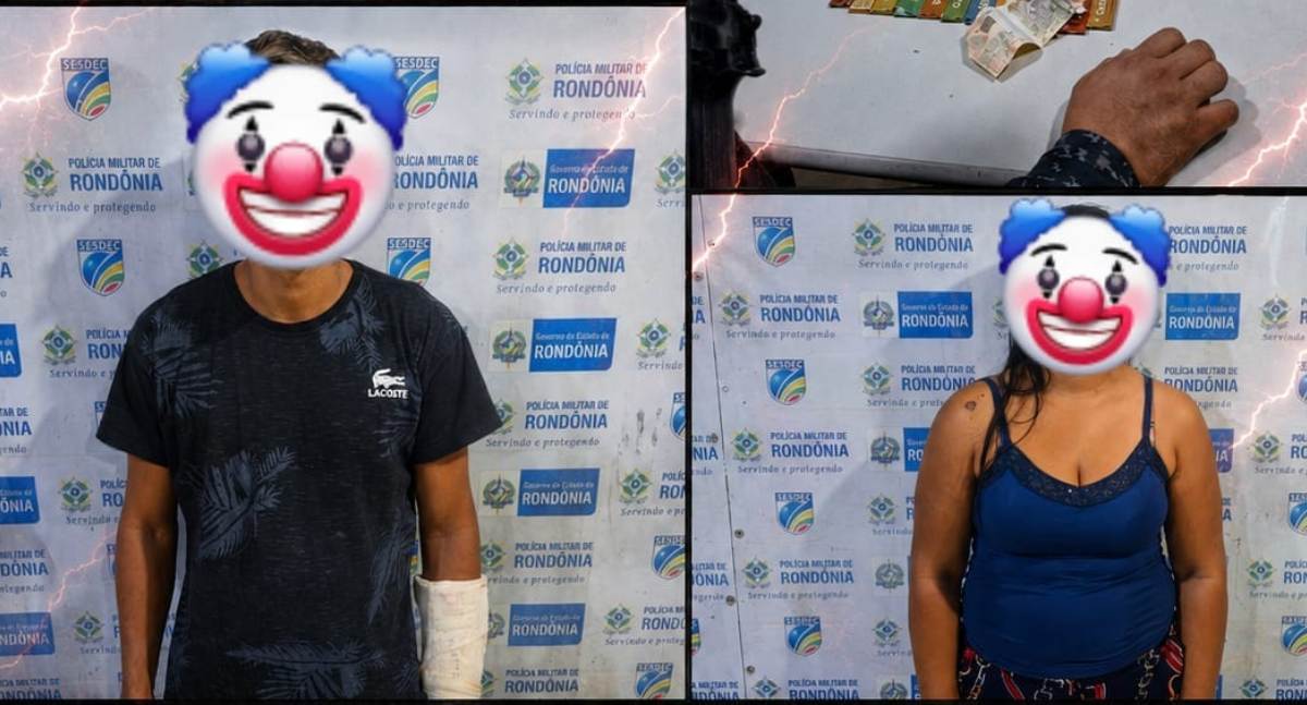 Casal é preso pela Polícia Militar em Porto Velho durante operação contra o tráfico de drogas no bairro Roque