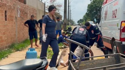 Colisão entre duas motocicletas deixa homem gravemente ferido em Porto Velho