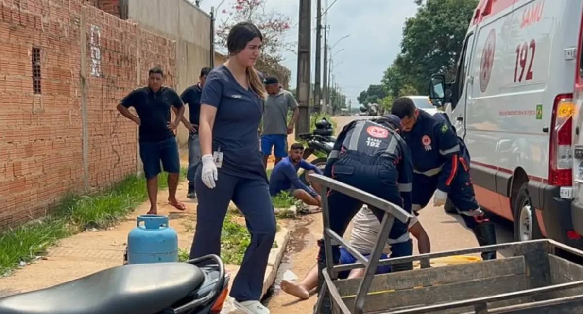 Colisão entre duas motocicletas deixa homem gravemente ferido em Porto Velho