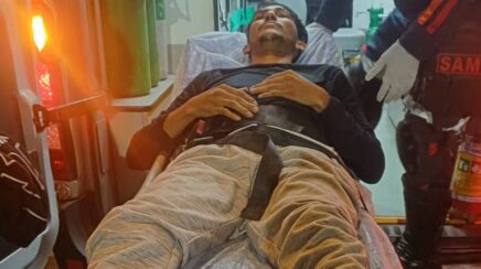 Colisão entre moto e ônibus de transporte coletivo deixa motociclista ferido na região central de Porto Velho