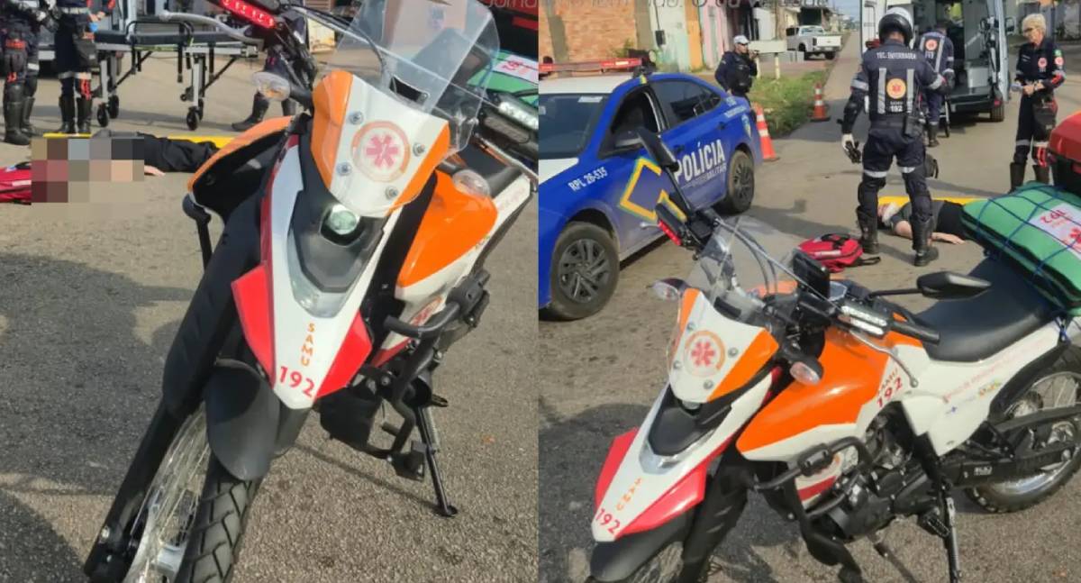 Colisão entre motocicleta e bicicleta elétrica deixa grávida ferida na zona Sul de Porto Velho
