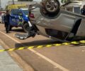 Colisão entre utilitários resulta em capotamento e danos materiais na região central de Porto Velho