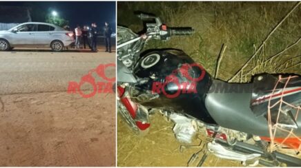 Motociclista sofre fratura na perna após acidente na BR-429