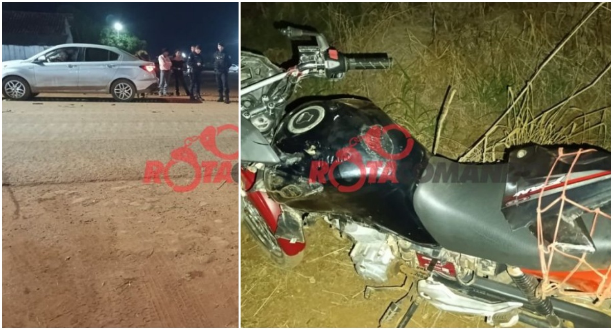 Motociclista sofre fratura na perna após acidente na BR-429