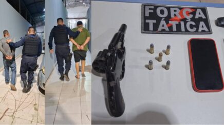 Dupla é presa com arma de fogo com numeração suprimida durante patrulhamento em Porto Velho