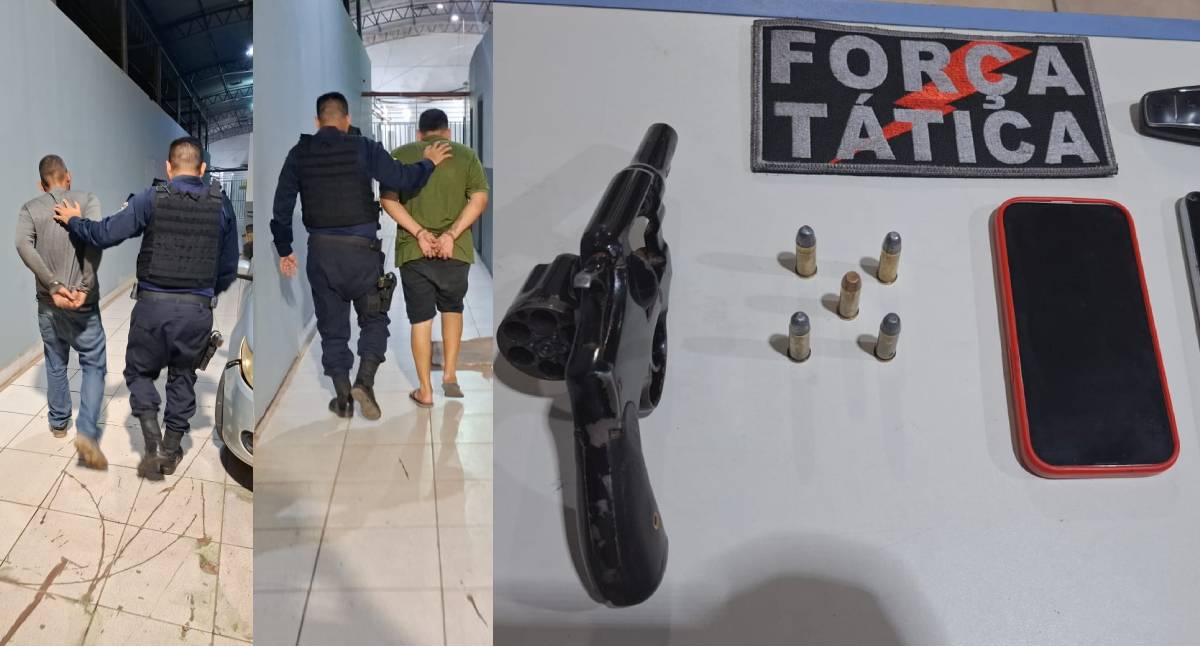 Dupla é presa com arma de fogo com numeração suprimida durante patrulhamento em Porto Velho