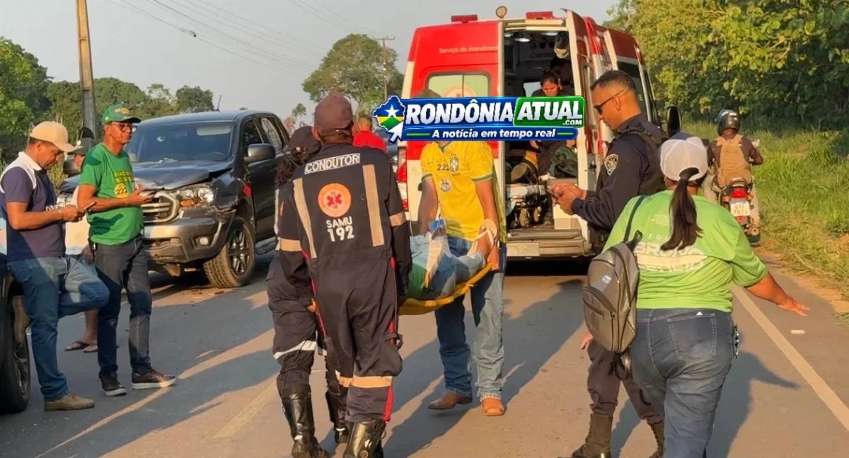 Engavetamento envolvendo quatro veículos deixa feridos durante carreata em RO