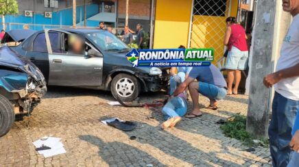 Grave acidente de trânsito deixa idoso morto e filha ferida em cruzamento movimentado de RO