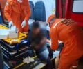 Homem é atacado com golpes de machado e socorrido pelo Corpo de Bombeiros