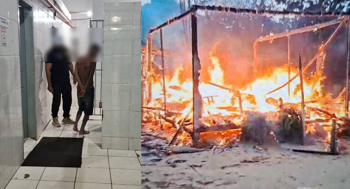 Homem é preso pela Polícia Militar após atear fogo em casa de mãe e ameaçá-la de morte na zona rural