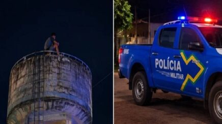 Homem é resgatado após subir em base de caixa d’água em surto psicótico em RO