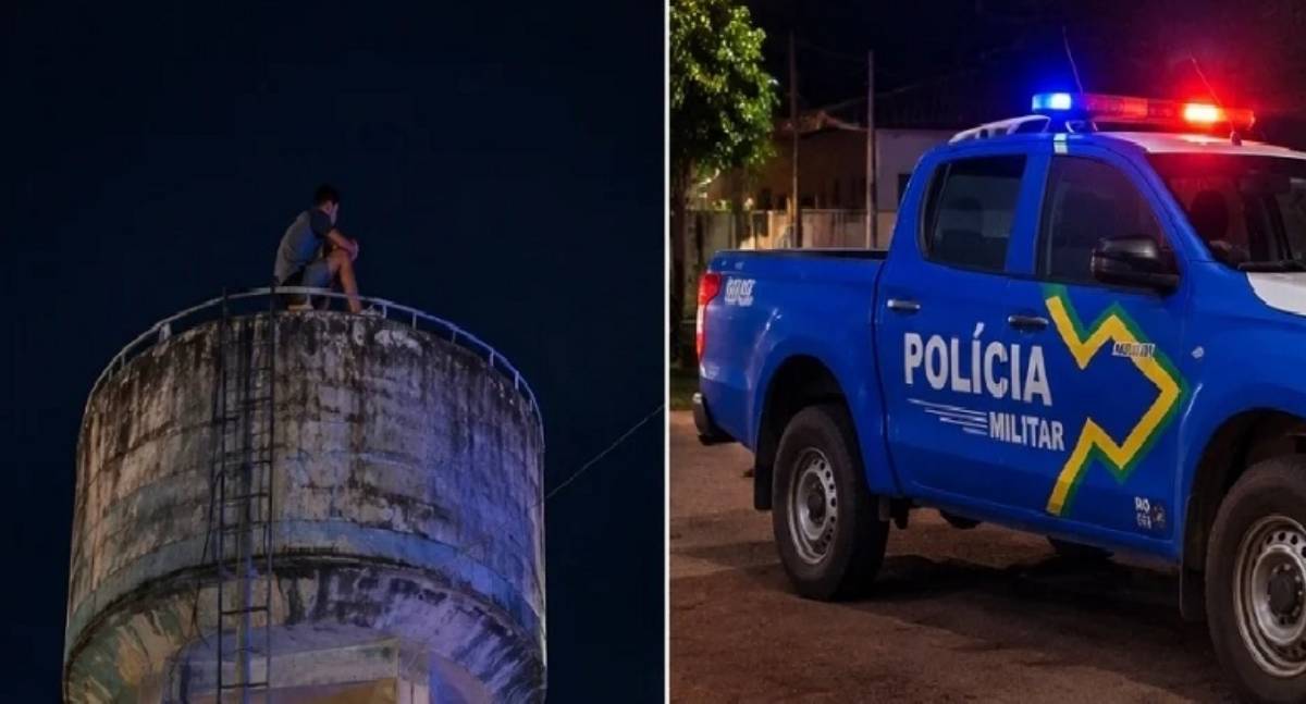 Homem é resgatado após subir em base de caixa d’água em surto psicótico em RO