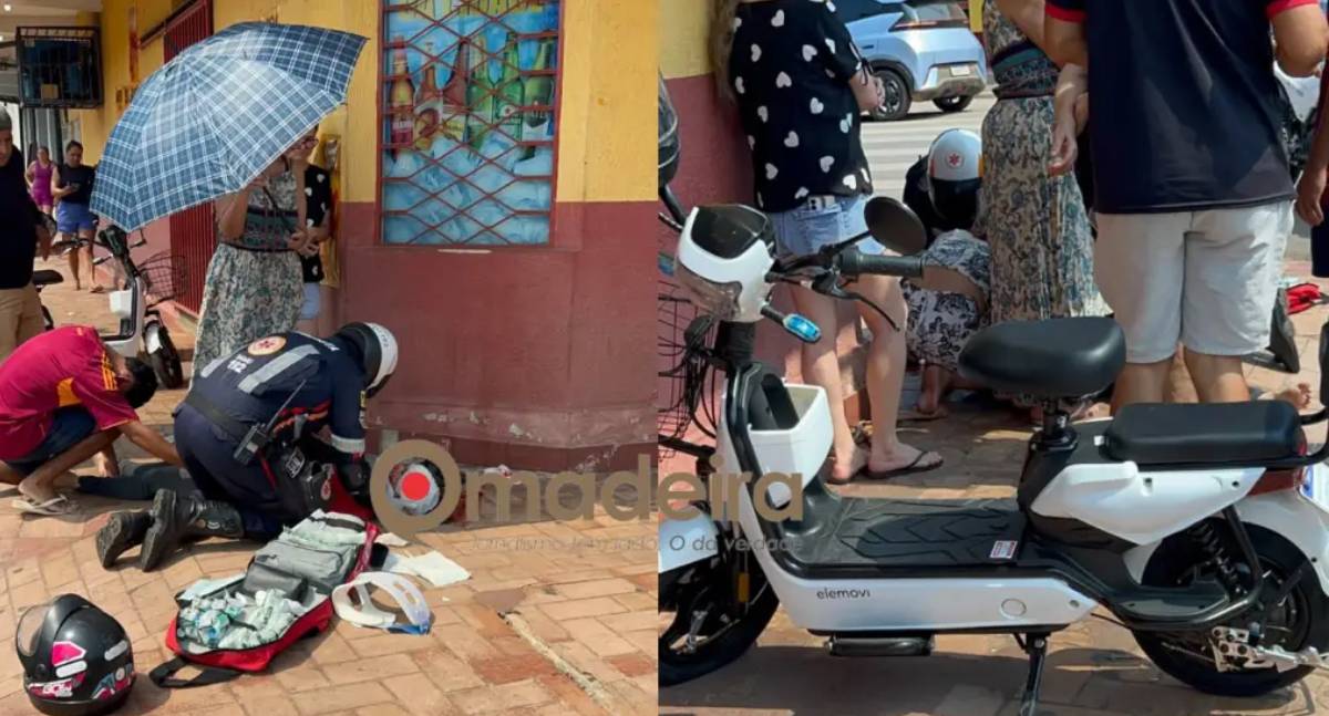 Jovem de 22 anos sofre acidente grave com moto elétrica em Porto Velho