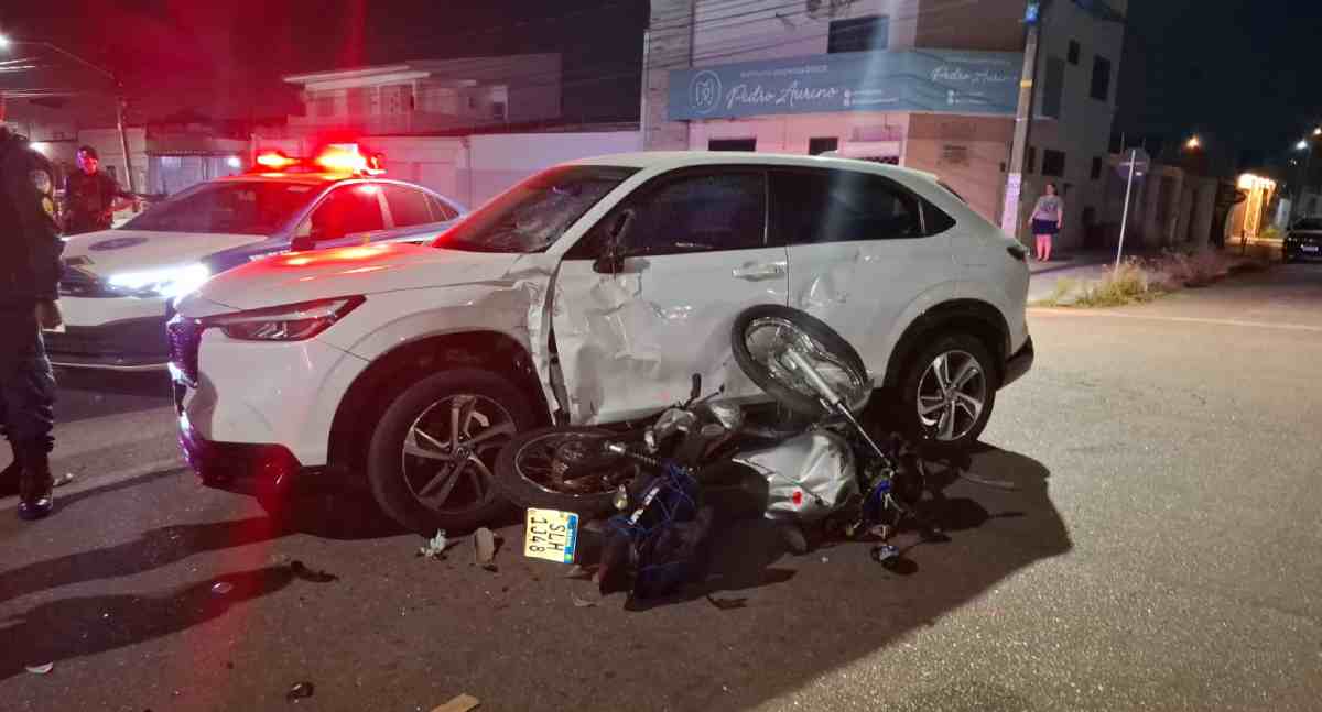 Motoboy fica em estado grave após colisão com HR-V em Porto Velho