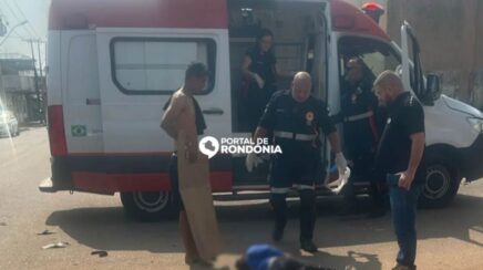 Motociclista fica ferido após colisão com caminhonete em cruzamento da zona leste de Porto Velho