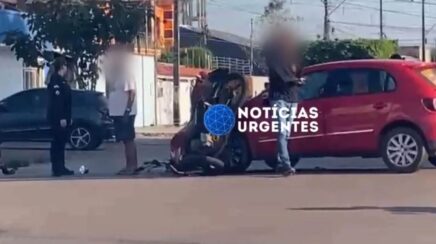 Motociclista fica gravemente ferida em colisão no bairro Liberdade em Porto Velho