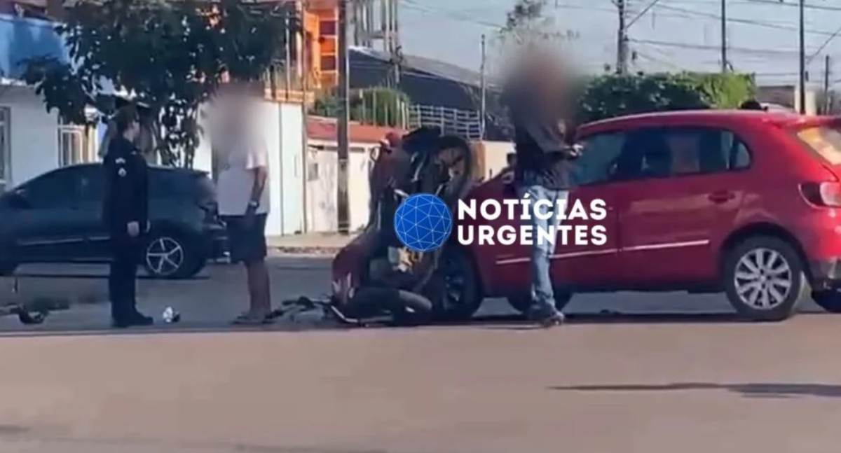 Motociclista fica gravemente ferida em colisão no bairro Liberdade em Porto Velho