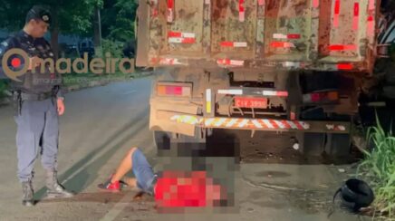 Motociclista sofre ferimentos graves após colidir com caçamba estacionada em Porto Velho