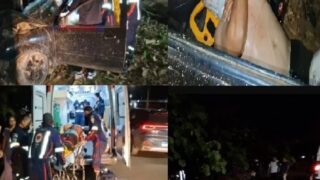 Motorista fica gravemente ferido após carro sair da pista e bater em árvore em RO