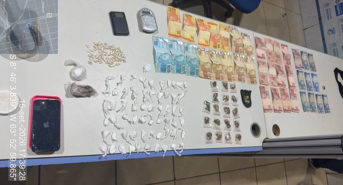 Polícia Militar prende homem e apreende adolescente por tráfico de drogas no distrito de Abunã