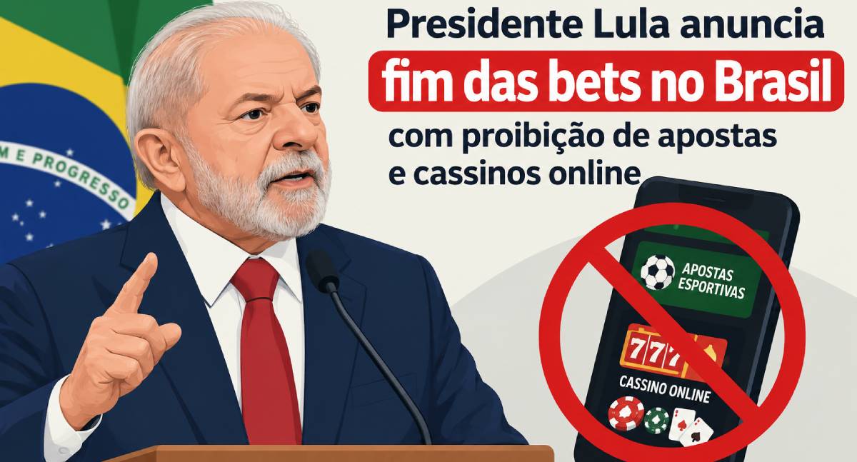 Presidente Lula anuncia fim das bets com proibição de apostas e cassinos online no Brasil