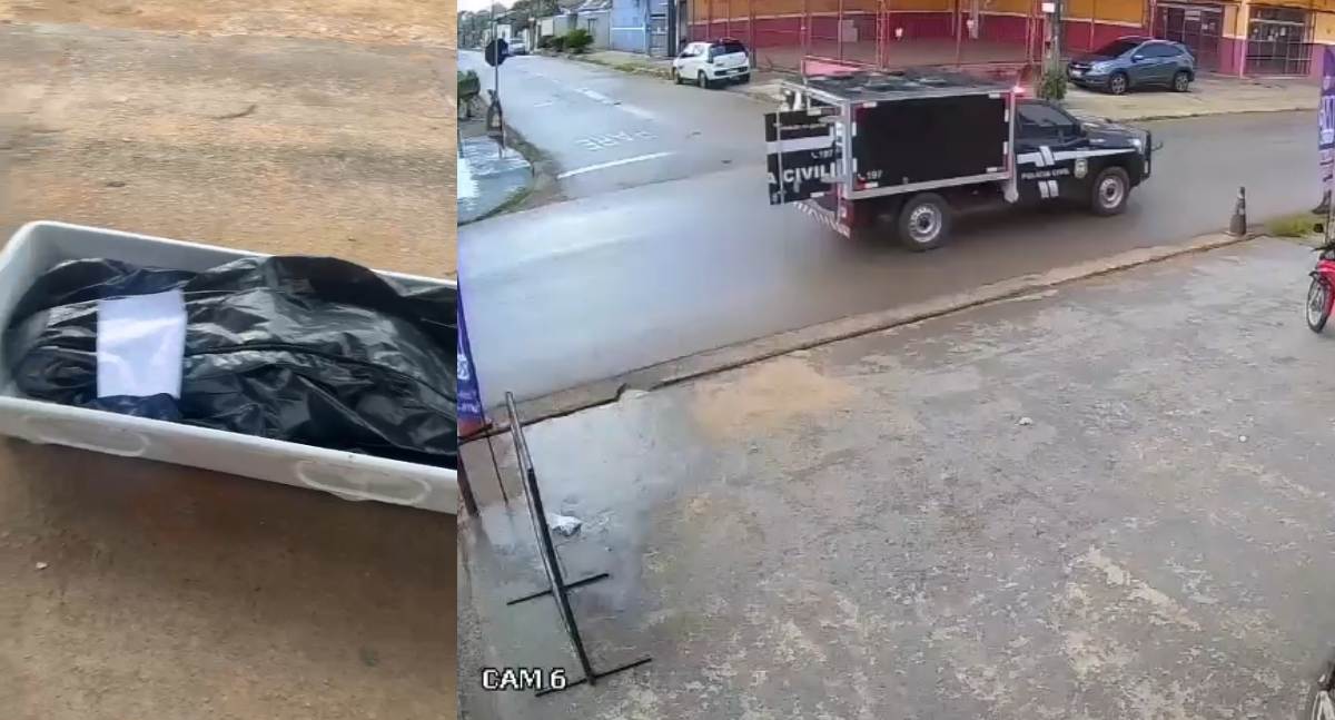 Rabecão da Polícia Civil deixa corpo cair na rua durante trajeto na zona Sul de Porto Velho