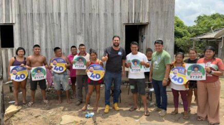 Samuel Costa é recebido por lideranças indígenas na Aldeia Karitiana Central e defende protagonismo dos povos originários