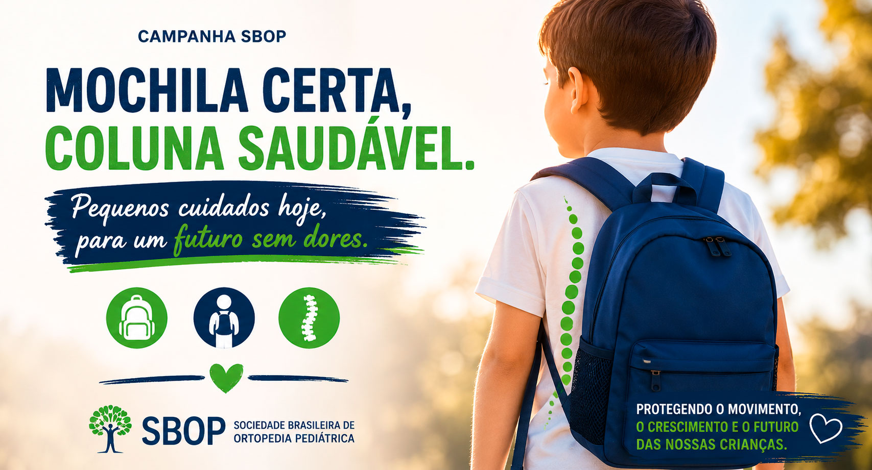 Mochila escolar deve pesar no máximo 10% do peso da criança, alerta SBOP
