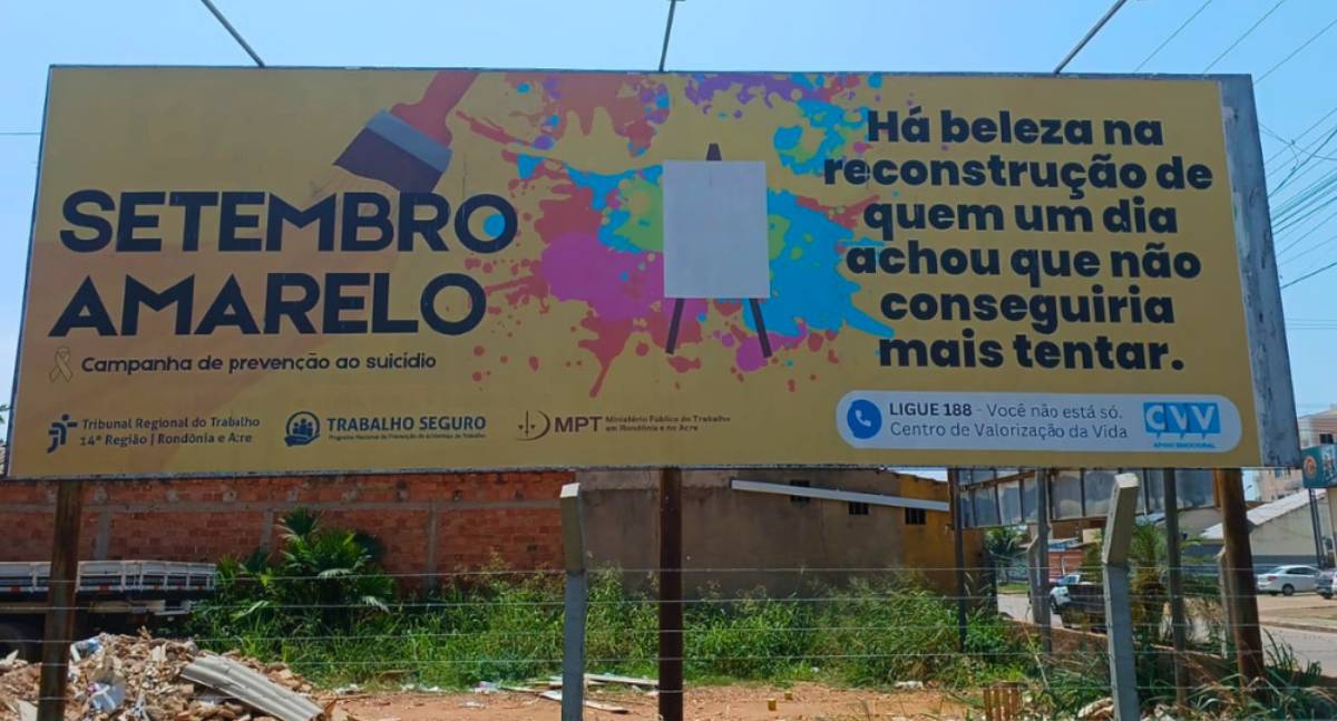 Setembro Amarelo: TRT-14 amplia campanha de saúde mental em RO e AC