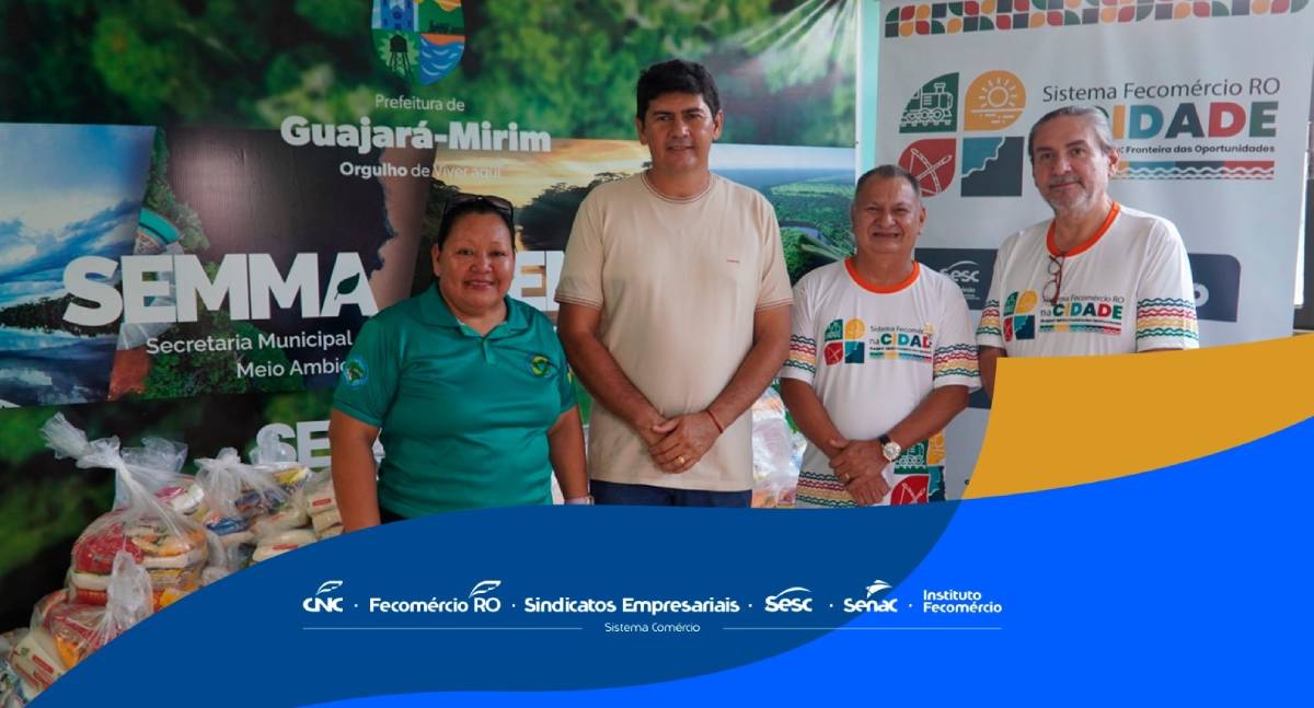Sistema Fecomércio RO na Cidade arrecada mais de 1,1 tonelada de alimentos e meia tonelada de recicláveis para a Associação Nova Vida em Guajará-Mirim